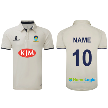 Wherwell CC - Ergo Cricket Shirt - Short Sleeve : Navy Trim