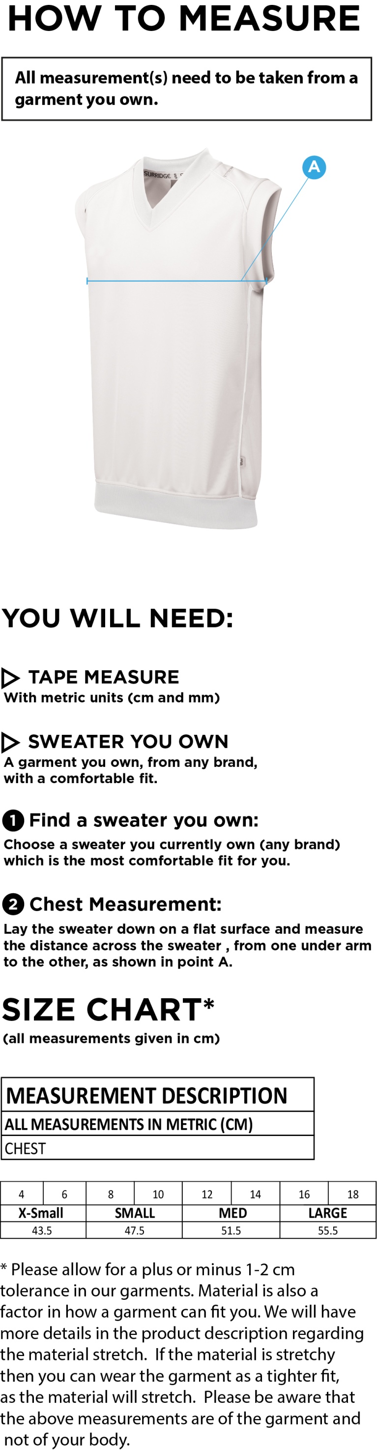 Wherwell CC - BLAST SLEEVELESS SWEATER - Women's - Size Guide